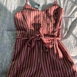 Red striped Hollister romper